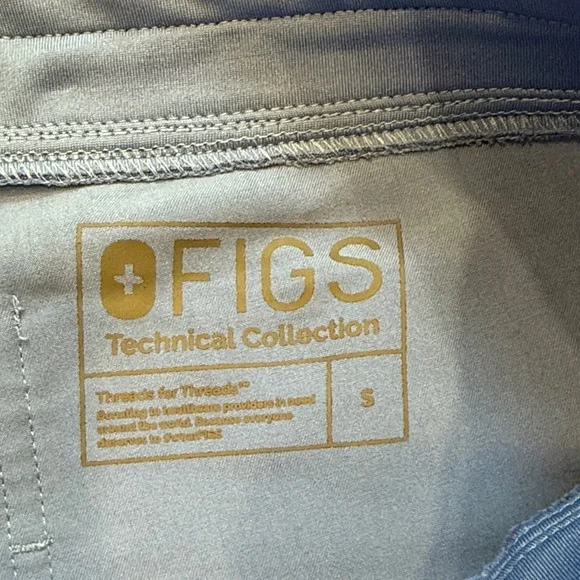 Figs Ceil Blue Jogger Scrub Pants with Light Gray Drawstring - Picture 2 of 2